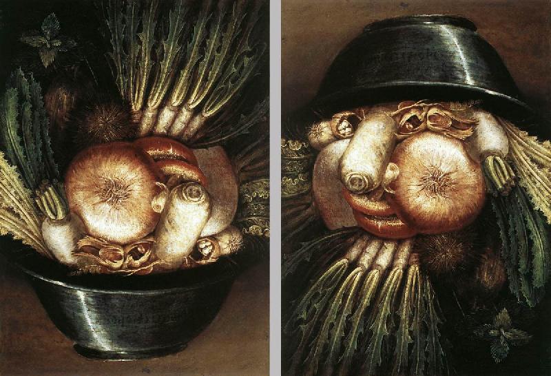 ARCIMBOLDO, Giuseppe Vegetables in a Bowl or The Gardener  dggh oil painting picture
